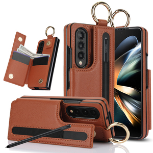Wallet trường hợp tương thích với Samsung Galaxy Z gấp 3 4 5 6 7 RFID chặn chủ thẻ S chủ bút khe cắm PU da trường hợp điện thoại - Product Image 3