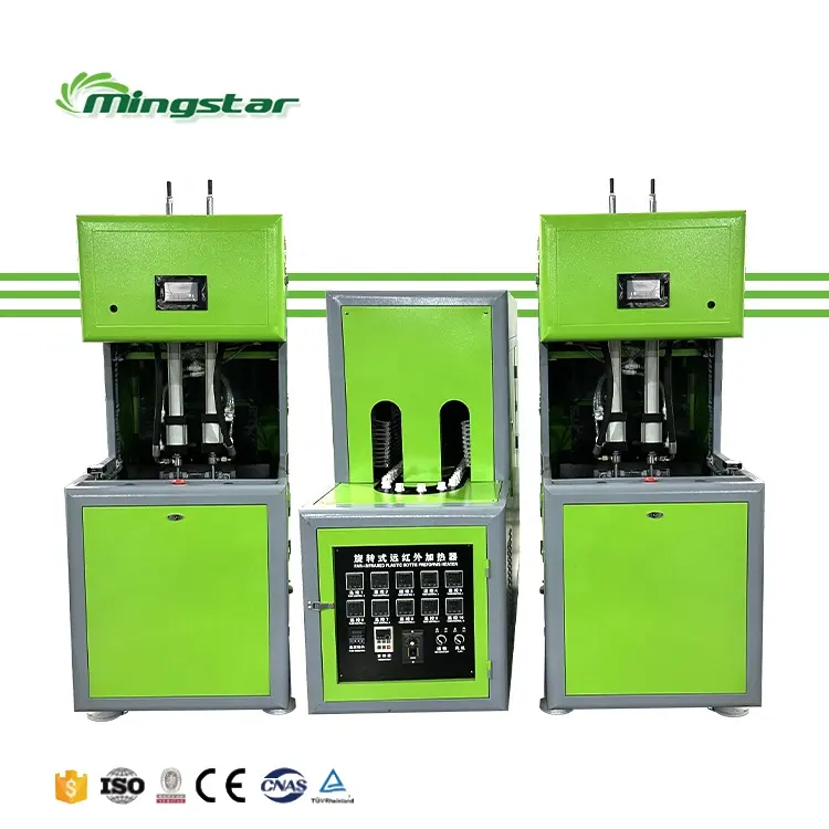 Mingstar semi-automatic low price PET plastic small bottle blow molding blowing machines for bottled water making machine
