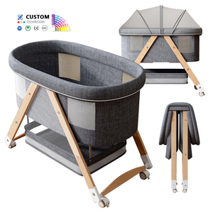 <span class=keywords><strong>Lit</strong></span> bébé à bascule en bois de pin brut, <span class=keywords><strong>convertible</strong></span> en <span class=keywords><strong>berceau</strong></span> à bascule, hauteur réglable, <span class=keywords><strong>lit</strong></span> d'appoint pour chambre de bébé - Product Image 1