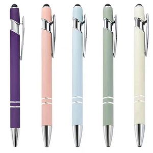 Stylo à bille en métal durable avec pointe tactile en caoutchouc souple, cadeaux de bienvenue, activités promotionnelles, impression de logo personnalisée sur sérigraphie - Product Image 3
