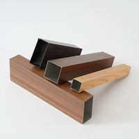 Profilé carré en aluminium à grain de bois pour décoration de plafond intérieur – Prix compétitif