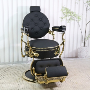 Fauteuil de barbier classique en cuir, équipement de coiffure durable, fauteuil de salon confortable - Product Image 2