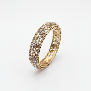 Ensemble de bracelets de luxe plaqués or de haute qualité avec cœur en tungstène multicolore, idéal pour les mariages indiens, les cadeaux d'anniversaire et les tenues de soirée - Product Image 2