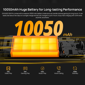<span class=keywords><strong>DOOGEE</strong></span> S59 Pro ใหม่ มาตรฐาน IP68/IP69K หน่วยความจำ 4+128GB รองรับ NFC สมาร์ทโฟนพันธุ์อึด หน้าจอ 5.71 นิ้ว HD แบตเตอรี่ 10050mAh ลำโพงเสียงดัง โทรศัพท์มือถือ - Product Image 3