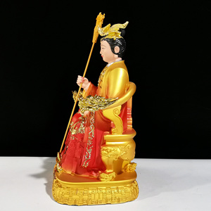 Empereur taoïste Jade doré et coloré Empereur et Reine Mère Une statue artisanale en résine dédiée à la Reine Mère - Product Image 4