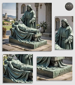 Famosa Estatua de Latón Católica Cristiana de Jesús a Tamaño Real, Escultura de Bronce de la Sagrada Sagencia - Product Image 2