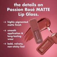 Gloss à lèvres mat velours Passion Rose, fini léger, haute pigmentation, rouge à lèvres liquide, texture nuage, teinte à lèvres, marque privée OEM