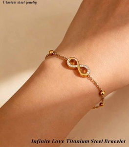 Pulseras Personalizadas, Elegantes y Únicas, Cadena de Mano para Chicas, Diseño en Forma de 8, Joyería de Acero Inoxidable con Circonita para Mujer, Accesorios - Product Image 3