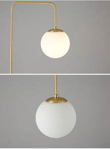 JYLIGHTING Lámpara <span class=keywords><strong>de</strong></span> <span class=keywords><strong>Pie</strong></span> Moderna Nórdica con Pantalla Blanca, Base E27, Cristal <span class=keywords><strong>de</strong></span> Cobre, Luz Decorativa para Dormitorio y Sala <span class=keywords><strong>de</strong></span> Estar - Product Image 6