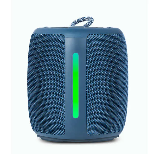 Speaker gigi biru portabel baru, pengeras suara Stereo Subwoofer ketelitian tinggi nirkabel mendukung AUX kartu TF Radio FM