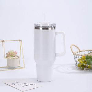 Car H1.0 <b>Handle</b> <b>Travel</b> Tumbler 40oz Double Wall Vacuum <b>Mug</b> Lid Straw Anti-Slip OEM Custom Logo - Product Image 1