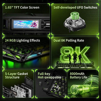 Keyboard Mekanik Gravastar K98 Pro Tri-Mode dengan Layar TFT 8K, Dual Mount, Hot Swap, RGB, Aluminium untuk Gamer PC
