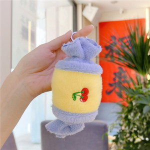 Porte-clés en peluche en forme de bonbons et fruits, mini pendentif de sac doux et moelleux, jouet de dessin animé pour enfants - Product Image 4