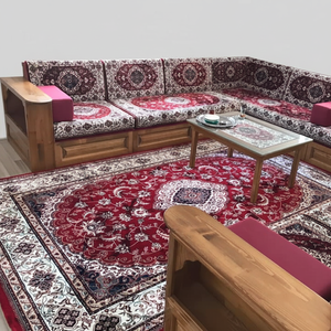 Living Room Sets U Style Wooden <b>Sofa</b> Set U Shape Wooden Furniture Wooden <b>Sofa</b> With Storage Wooden <b>Sofa</b> Set With Cover - Product Image 2
