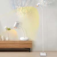 Lampe de projection d'aube et de coucher de soleil rotative à 360° avec logo Terre-Lune 2 en 1, effet d'ondulation d'eau, projecteurs