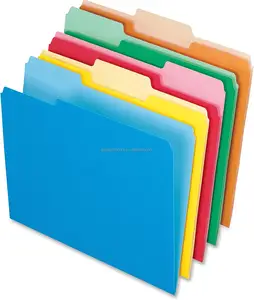Dois tons de pastas de arquivo cor, tamanho carta, cores sortidas (verde brilhante, amarelo, vermelho, azul), abas 1/3-Cut, sortidas, 36 Pack