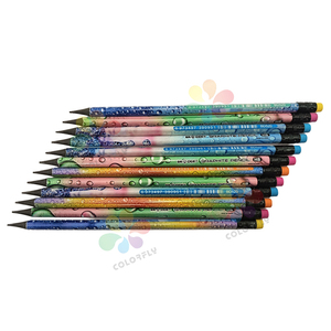 Ensembles de crayons HB aiguisés de bureau en bois imprimé en vrac vente en gros crayons d'école personnalisés de haute qualité avec Earaser pour les étudiants - Product Image 5