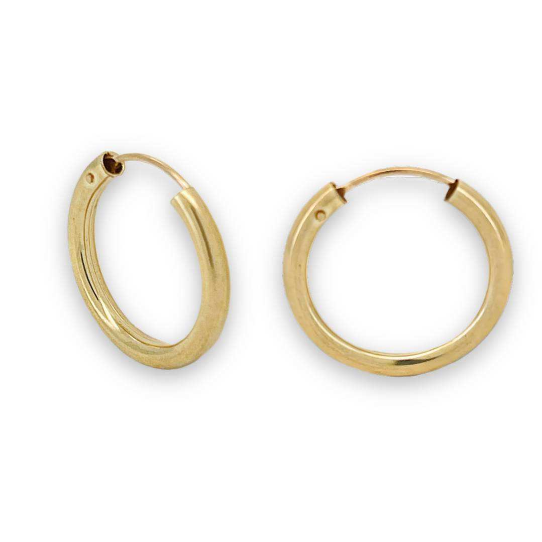 ROUND TUBE HOOP EARRINGS 2X16mm PLAIN