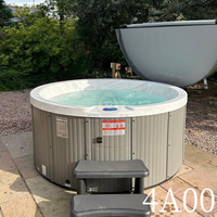 Baignoire Spa Ronde Autoportante Moderne en Acrylique avec 21 Jets, Lumières LED et Massage pour Hôtels et Villas, Utilisation Intérieure/Extérieure