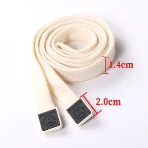 1.4Cm Phẳng Mềm Cao Su Logo Nhúng Polyester Có Dây Rút Dây Rút Dây Cho Áo