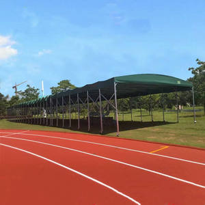 Tenda Espositiva Personalizzata Movibile a Spinta e Trazione con Copertura in PVC Rimovibile, Tettoia per Stoccaggio Estensibile e Pieghevole - Product Image 4