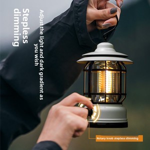 Lanterne portable multifonctionnelle d'extérieur, étanche, rechargeable, LED, vintage, pour le camping, la randonnée, l'ambiance - Product Image 2