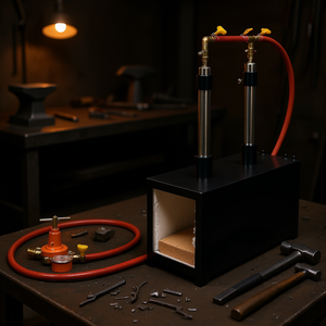 Fourneau à propane double brûleur grande capacité pour la forge de couteaux et d'équipements, fourneau carré pour ferriers - Product Image 2