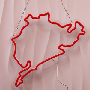 Lampe néon LED avec alimentation USB, à intensité variable, motif carte de la Nordschleife du Nürburgring Green Hell, pour décoration murale - Product Image 5