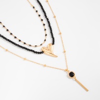 Ensemble de colliers superposés avec pendentif cœur et pendentif en Y, style audacieux et élégant, pour femmes, colliers ras-du-cou perlés empilables, accessoires de bijouterie