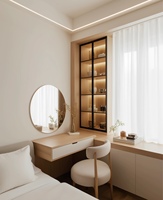 Table de toilette et armoire intégrée modernes, écologiques et personnalisables de haute qualité pour hôtel, appartement, chambre à coucher