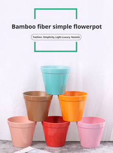 Balkon-Garten Gemüsepflanztöpfe Umweltfreundliche Blumentöpfe mit Drainage-Loch Bunte Bambusfaser - Product Image 5