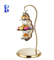 OKEY Restaurant Ustensiles Après-midi Thé Stand Niveaux Dessert Table Présentoir En Acier Inoxydable Cage À Oiseaux Gâteau Stand