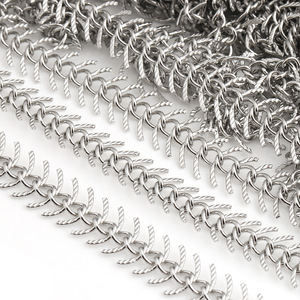 Chaîne en acier inoxydable en forme d'arête de poisson, polie or et argent, pour la fabrication de colliers, composants de bijoux DIY H1240 - Product Image 4