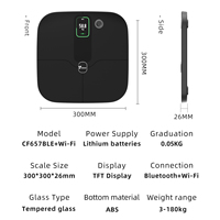 Analyseur de Masse Graisseuse Corporelle Intelligent Unique avec Wi-Fi et Écran TFT Couleur – Pèse-personne Connecté