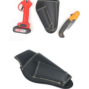 Cow Split Leather Heavy Duty Tool Bag Branded Genuine Leather 2 Pocket Toolkit Bag Holster for Work - Product Image 6