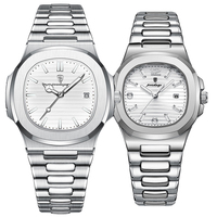 Montres de luxe pour couple POEDAGAR 613 / 789 / 708, montres de luxe pour homme, étanches, lumineuses, en acier inoxydable, à quartz, pour les amoureux, Relojes