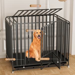 Cage pour chien de grande race, pliable, moderne, simple, renforcée, à tubes carrés, entièrement fermée, pour <span class=keywords><strong>Golden</strong></span> <span class=keywords><strong>Retriever</strong></span>/Samoyed - Product Image 1