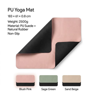 Accesorios de Yoga y Pilates, Tapete de Yoga Morandi de TPE, Cuero PU, NBR, Color Personalizado OEM, Tapete de Fitness Estético para Estudio de Pilates