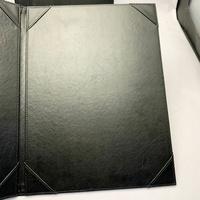 Porte-documents vertical A4 en cuir PU noir avec logo embossé, porte-certificat, couverture de diplôme pour récompenses et certificats