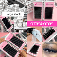 Échantillon de cils Meecil Lash Private Label 0.05 pour extension individuelle, cils en cachemire noir mat