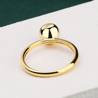 Bijoux de mode pour femmes, bague classique en cuivre plaqué or 18 carats, sphère ronde lisse, charme mignon, bague de fiançailles, bague de mariage