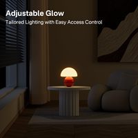 Lampe de table LED moderne avec base flexible en céramique et abat-jour en verre champignon pour chambre à coucher et salon