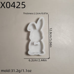 แม่พิมพ์หล่อเรซินแฮนด์เมดสำหรับเครื่องประดับตกแต่งแบบทำมือแม่พิมพ์รูปกระต่ายทำจากซิลิโคนสไตล์อิน X0425 - Product Image 3