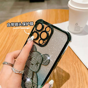 เคสโทรศัพท์3D หมีกลิตเตอร์ระยิบระยับสำหรับ <span class=keywords><strong>iPhone</strong></span> 15 14 13 12 11 Pro Max <span class=keywords><strong>PLUS</strong></span> เคส TPU เคลือบสุดหรู - Product Image 5