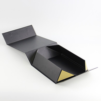 Brillant boîte en carton avec couvercle magnétique, coffret plat pliable en forme de livre, boîtes d'emballage cadeaux