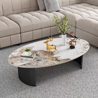Table basse de roche minimaliste italienne célèbre Design ovale créatif de Bulgari pour petit salon Internet célèbre ménage