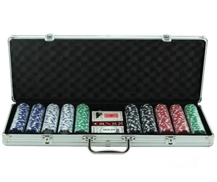 Poker Set 500 Casino Chips 2 Speelkaarten 5 Dice Casino Games Custom Logo Poker Chips Casino