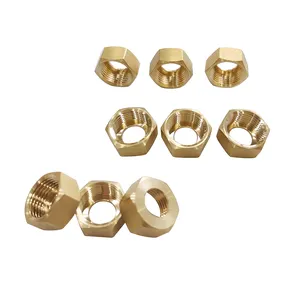 High Quality 1/4'' 3/8" 1/2" Insert Brass Nuts 934 All Kinds Of Compression Fitting Hexagon Brass Flare Nut