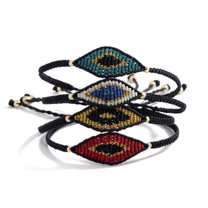 Braccialetto Macramè Fatto a Mano Stile Vintage Hippie con Occhio di Allah (Mati) - Amuleto Protettivo Greco Contro il Malocchio per Donna e Uomo, Gioiello da Regalo - Product Image 2