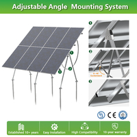 Système de montage au sol à angle réglable Rineng Solar, personnalisé et flexible pour l'horizontalisation et la verticalisation